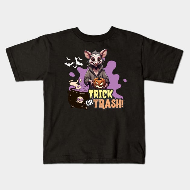 Trick-or-trash Kids T-Shirt by DewaJassin